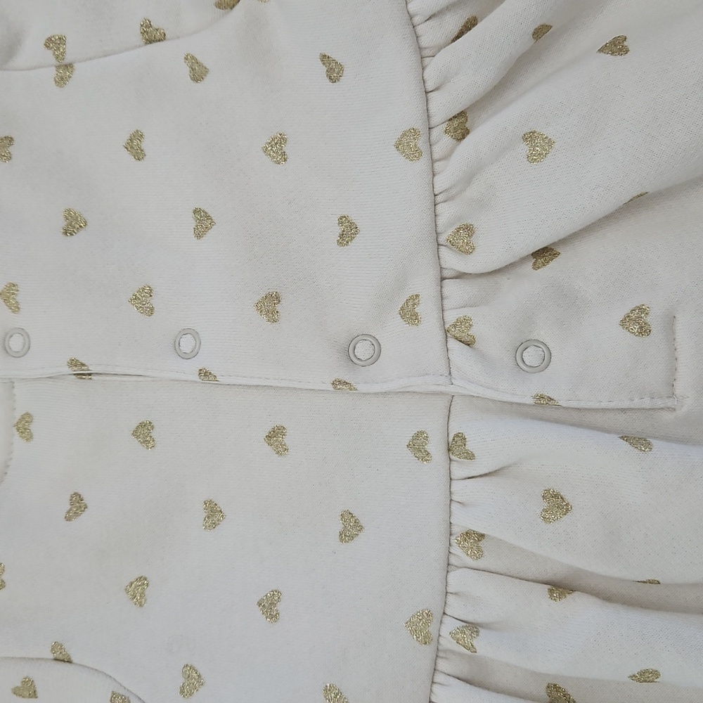 Carter's Gold Heart Print Sweater Dress With Bloomers Size 18 Months - Picture 5 of 7